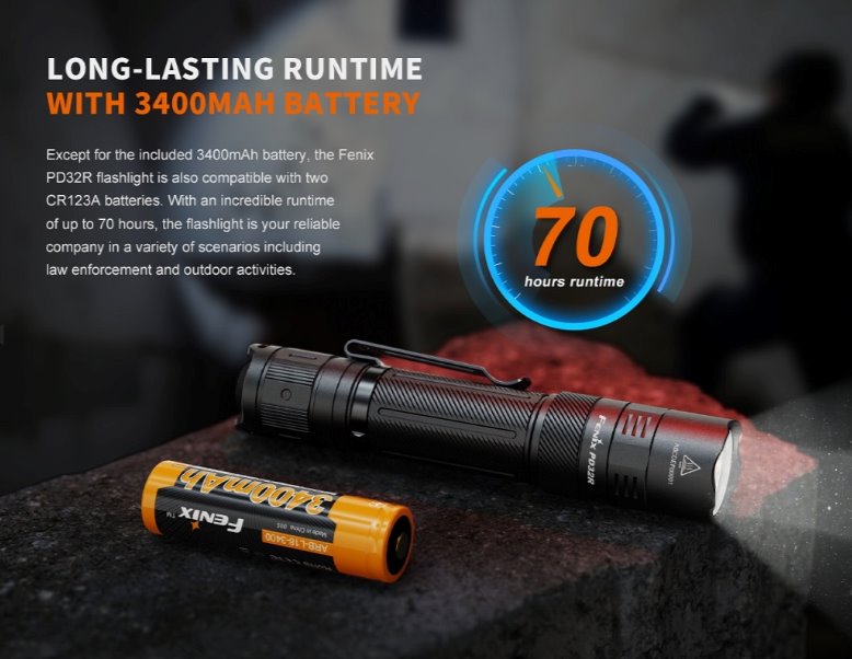 Fenix PD32R Rechargeable Tactical LED Flashlight Flashlight Fenix 