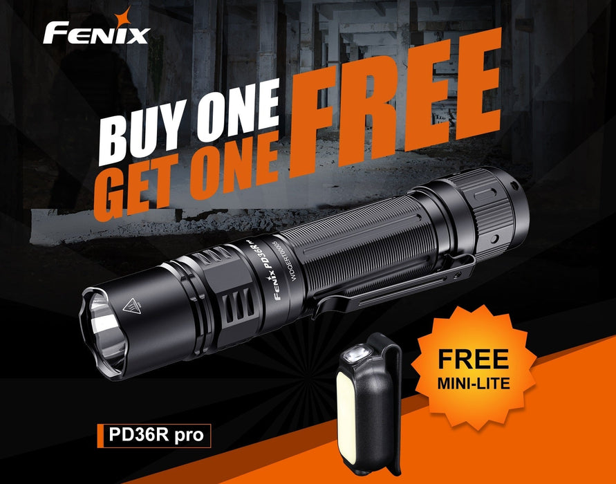 Fenix PD36R Pro Heavy-Duty Rechargeable Tactical Flashlight + Mini Lite Promo Pack Flashlight Fenix 