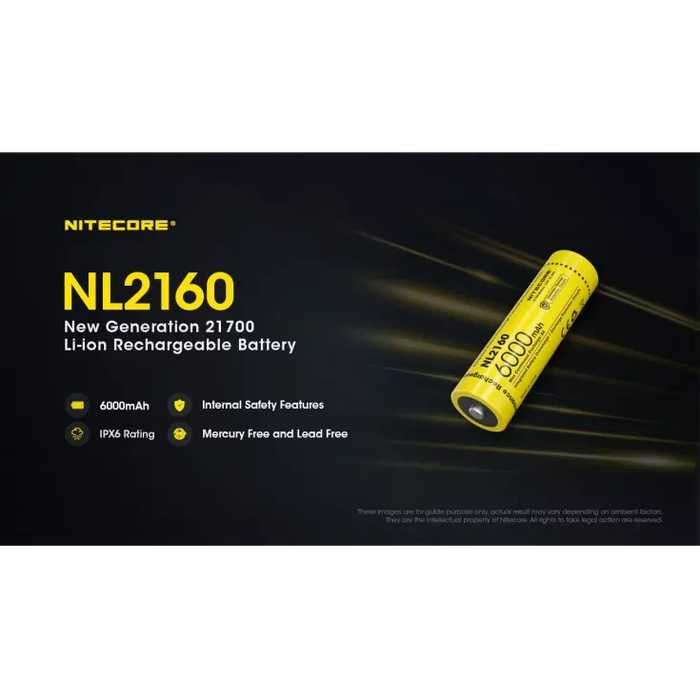 Nitecore NL2160 21700 Li-ion Battery 6000mAh Rechargeable Batteries Nitecore 