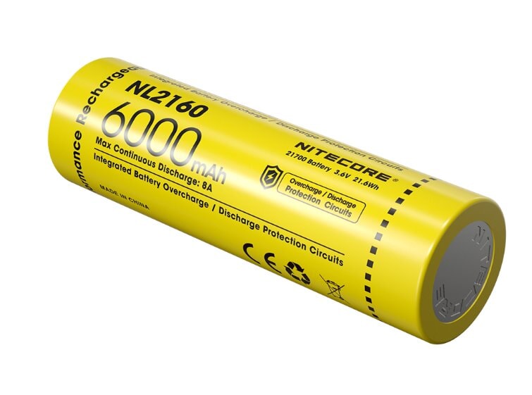 Nitecore NL2160 21700 Li-ion Battery 6000mAh Rechargeable Batteries Nitecore 