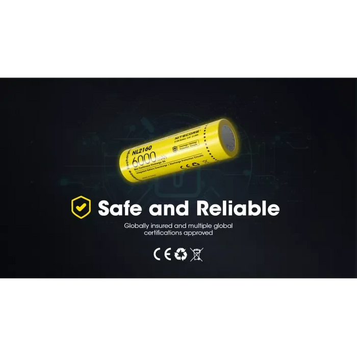 Nitecore NL2160 21700 Li-ion Battery 6000mAh Rechargeable Batteries Nitecore 