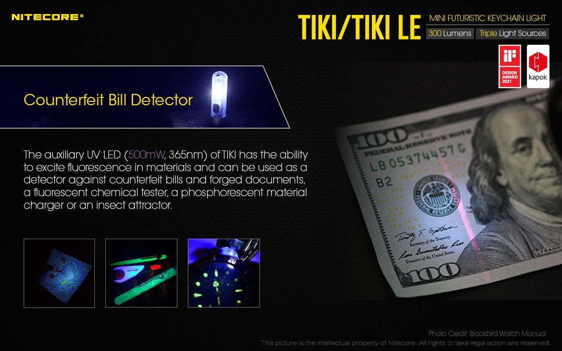 Nitecore TIKI LE USB-C Rechargeable Keychain Flashlight Keychain LED Flashlight Nitecore 